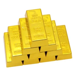 3pcs Fake Gold Bar Bullion Magic Prop Fancy Desk Table Ornament Toy New