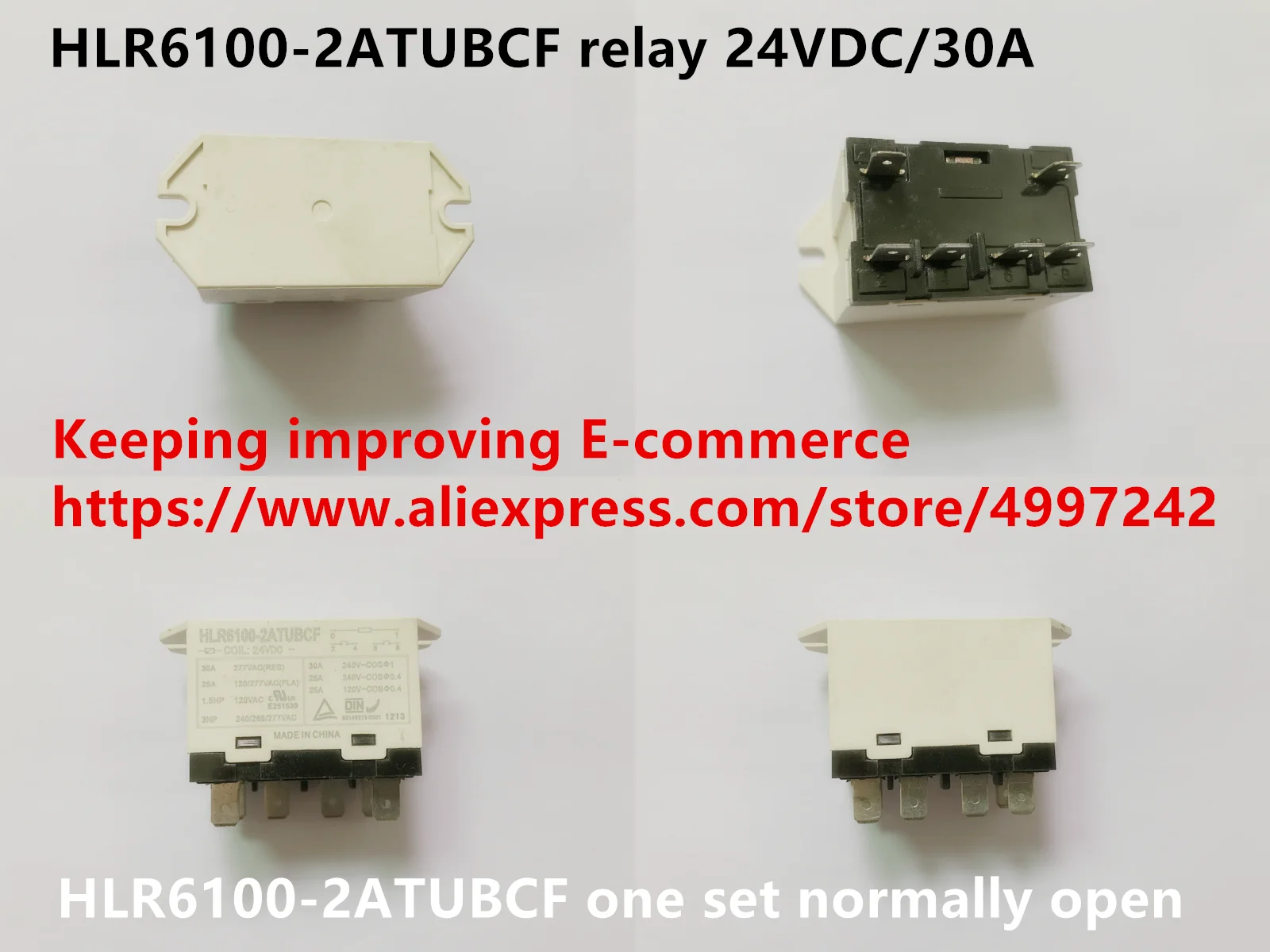 Original new 100% HLR6100-2ATUBCF relay 24VDC 30A one set normally open