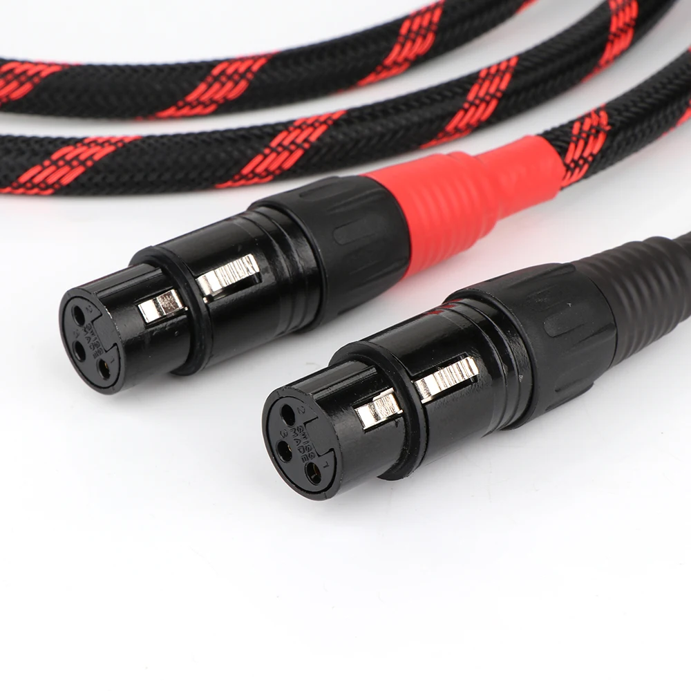 Pair 5N OCC Copper Audio Interconnect Cable With Gold Plated XLR Plug For Amplifier CD DVD