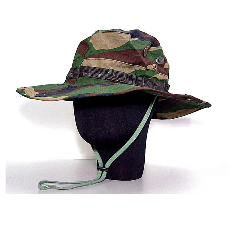 Tactical Hunting Boonie Hat Military Camo Bucket Sun Cap Waterproof Fishing Outdoor Camping Fisherman Hats With String Men