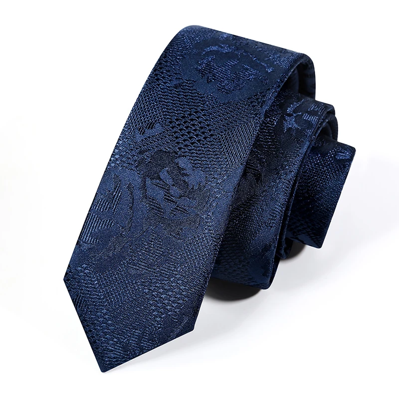 

Brand New High Quality Men's Business Tie Fashion Formal Neck Tie For Men Work Dress Shirt Ties 5CM Skinny Ties Navy Blue