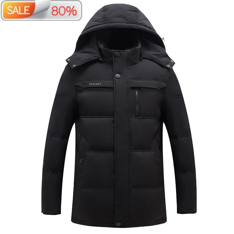 

90%Duck Down Men Wool Fur Collar Parka Winter Plus Size Jacket Parkas Winterjas Heren YT6107140- ND1394