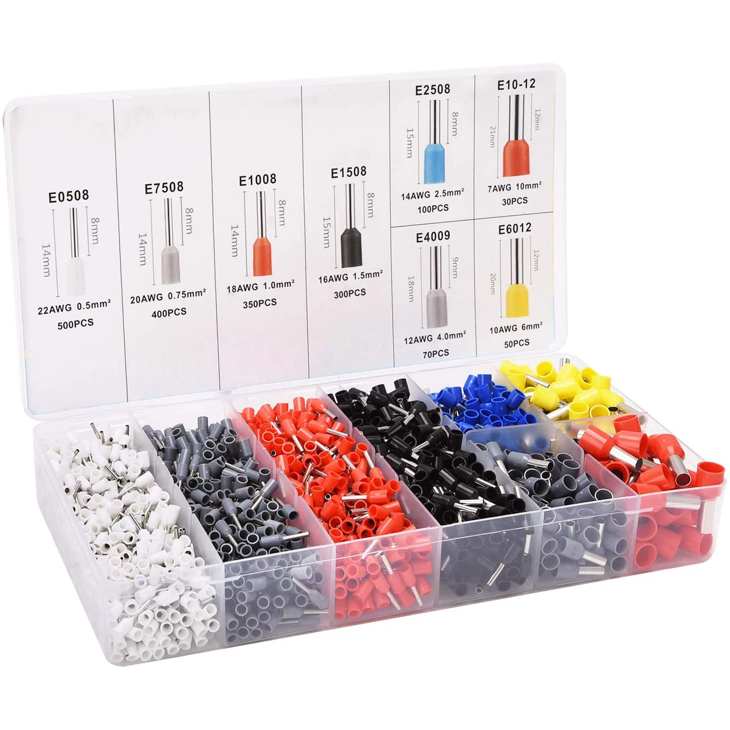 Wire Ferrules Terminals Kit Ferrule Crimping Tool Kit Assortment Wire Crimp Pin Terminal Connector Wire Ends Terminals