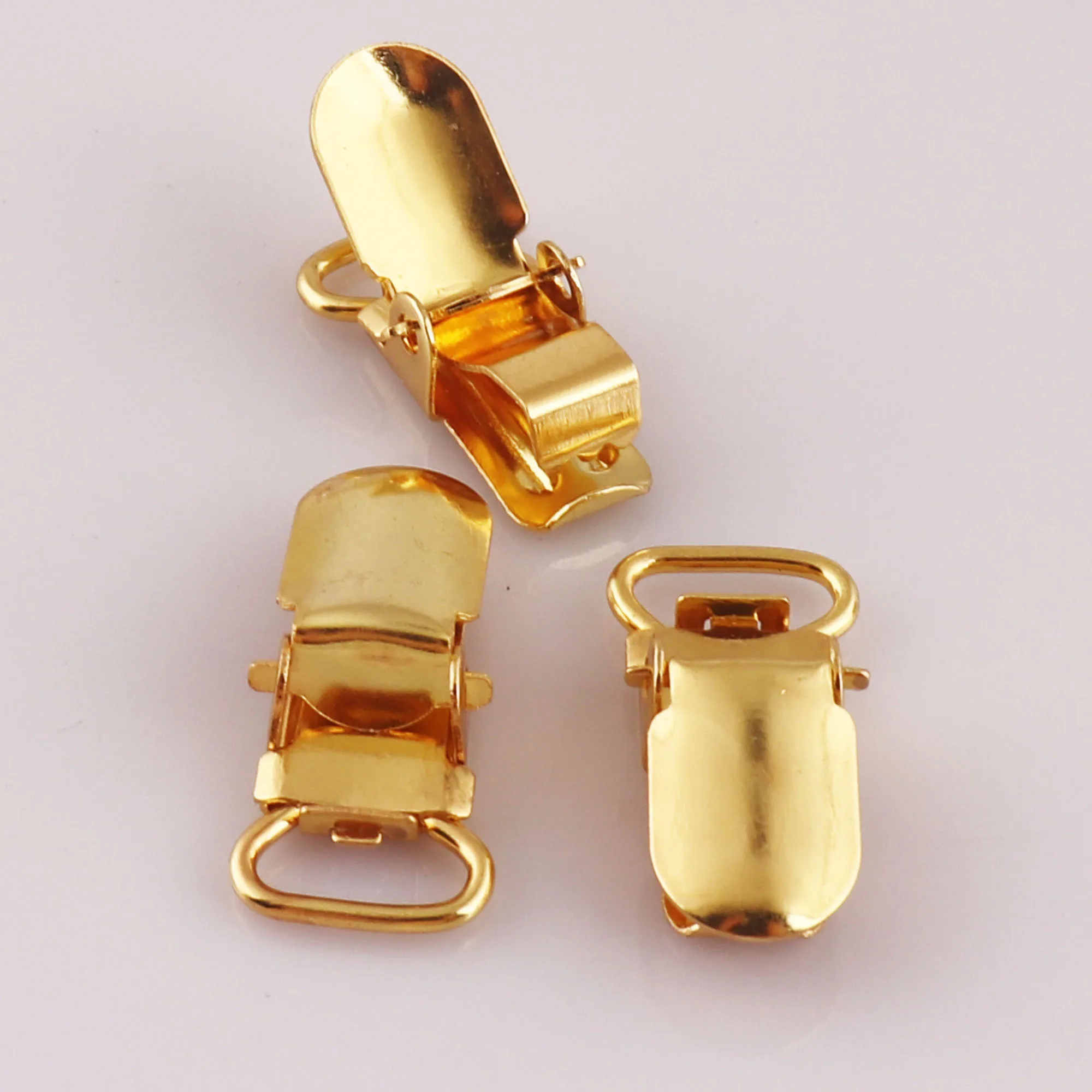 10 Pcs MINI Gold/Silver Suspender Clips Metal Pacifier Holders Pacifier Clips buckle suspender clips Bib Holder