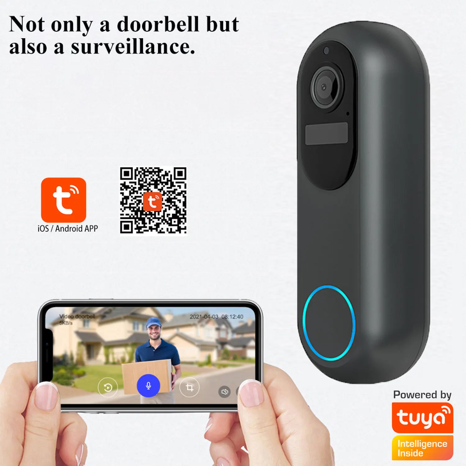 Tuya-telefone de porta doméstica inteligente à prova d'água, vídeo duplo WiFi, câmera campainha, 5G, 2,4 GHz, ao ar livre, IP68, interfone, sem fio, novo