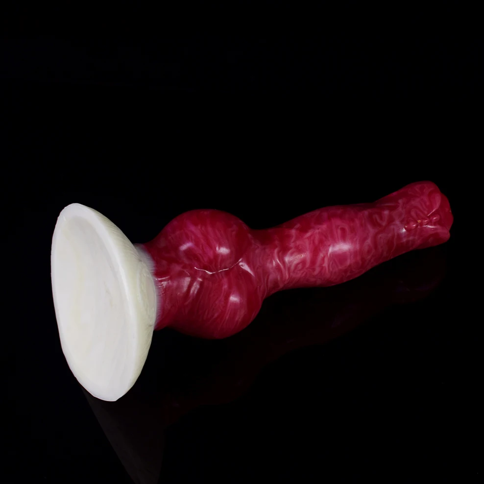 FAAK 2022 New Animal Dog Knot Dildo With Sucker Multi Color Vagina Stimulate Anal Plug Silicone Fake Penis for Beginners Sex Toy