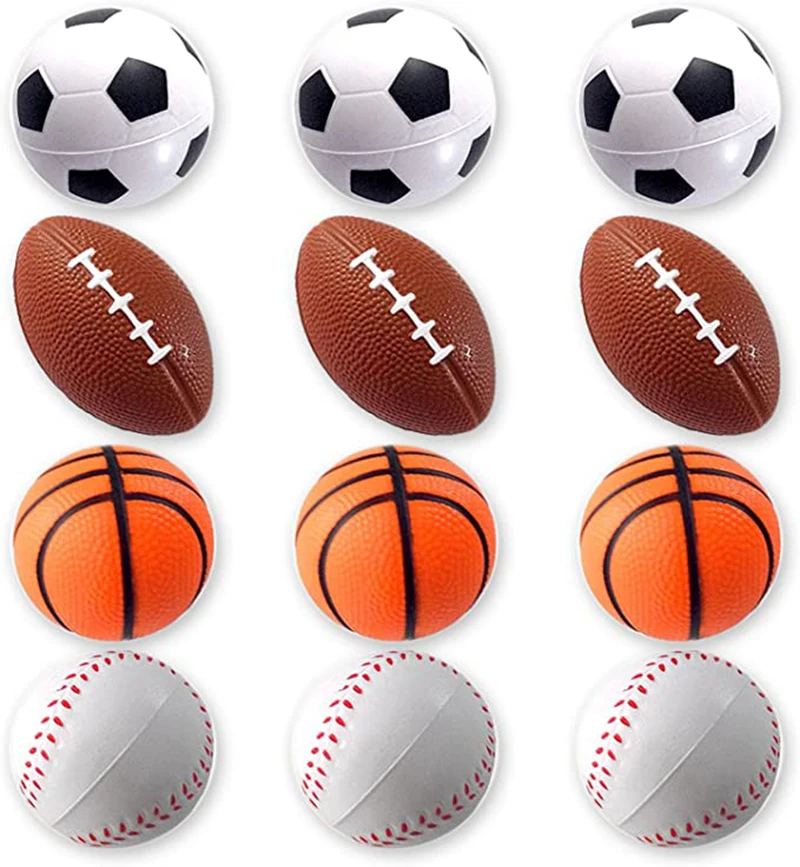 6CM Pu Foam Fidget Sensory Stress Ball Children\'s Toy Foam Sponge Basketball Vent Football Tennis Baseball Preschool Education