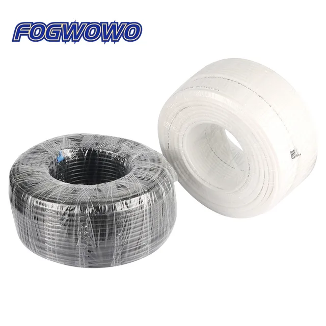 Rura PE 100M 1/4 cala (4*6,35mm) do nawadniania, system dyszy rozpylających, wąż do systemu atomizacji, filtr wody, złączki, czarny, biały
