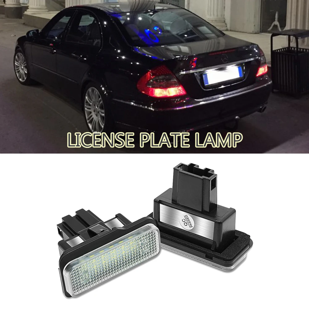 

For Mercedes Benz W203 W211 W219 R171 2PCS White License Plate LED Light Lamps OEM: A2038200256, A2118200756