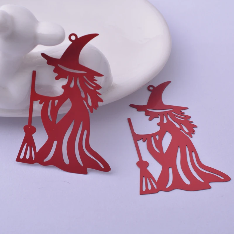 30 Stück AA3594 33*50mm Halloween Schmuckzubehör Hexenanhänger Zauberer-Anhänger Große Ohrring-Accessoires – Detail 3