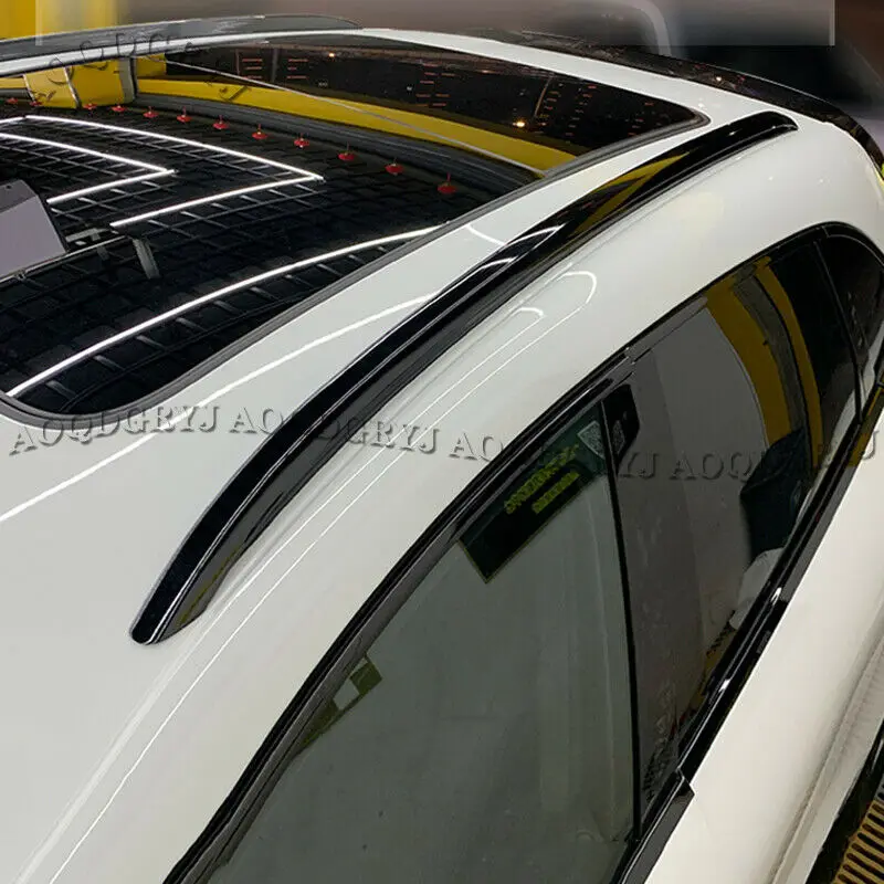 For Porsche Cayenne 2018-2020 Glossy Black Roof Rails Baggage Luggage Rack Moulding Cover Trim Car Accessories