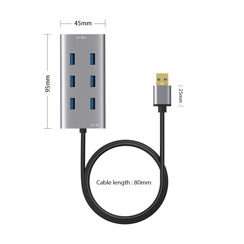 USB 3.0 Hub USB Hub 2.0 USB متعدد المنافذ الفاصل المحور استخدام محول الطاقة 4/7 منفذ متعددة المتوسع 2.0 USB Hub مع التبديل للكمبيوتر