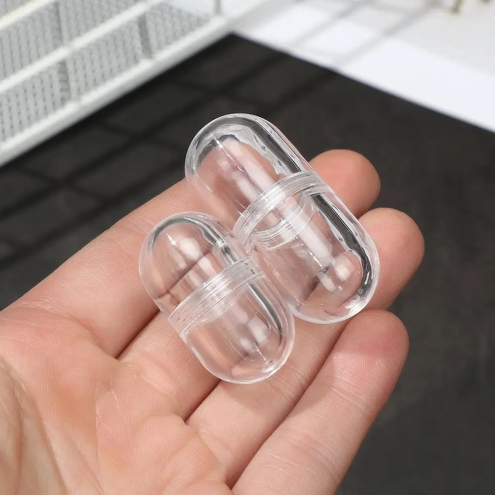 5Pcs/set 3/6ml Portable Empty Capsule Shell Plastic Bottle WaterProof Hollow Clear Pill Case Tablet Medicine Splitter Holder Box