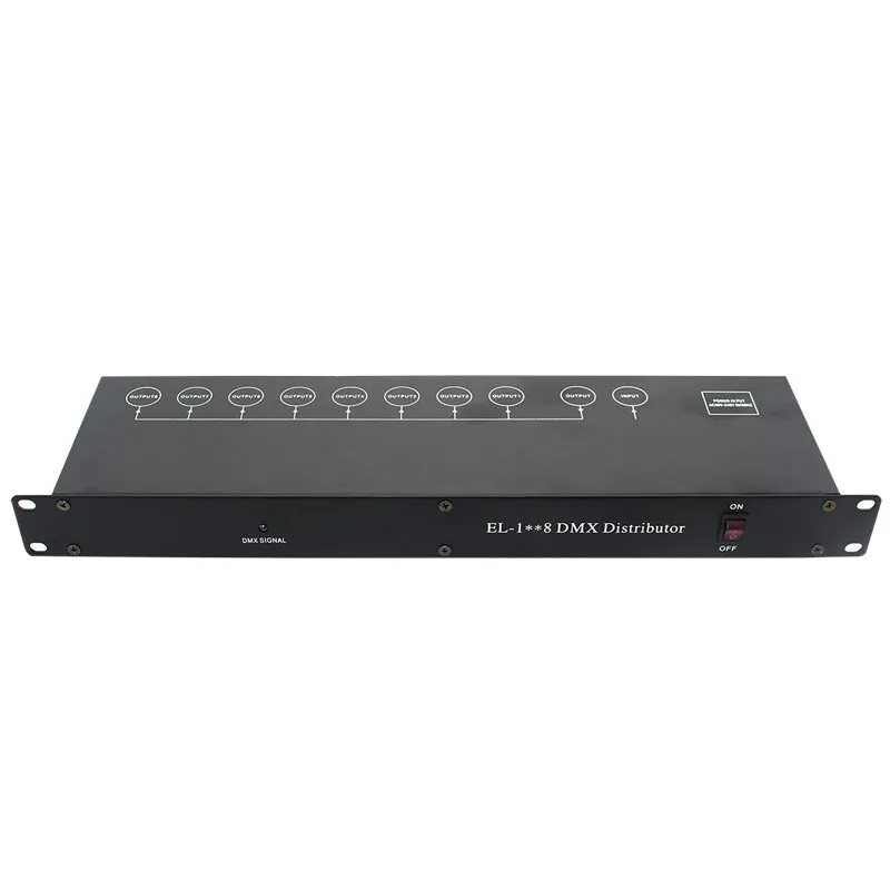 Proiettore DJ DMX512 amplificatore Splitter ripetitore di segnale DMX 6 canali 8 porte di uscita distributore di segnale DMX ingresso AC100V-240V