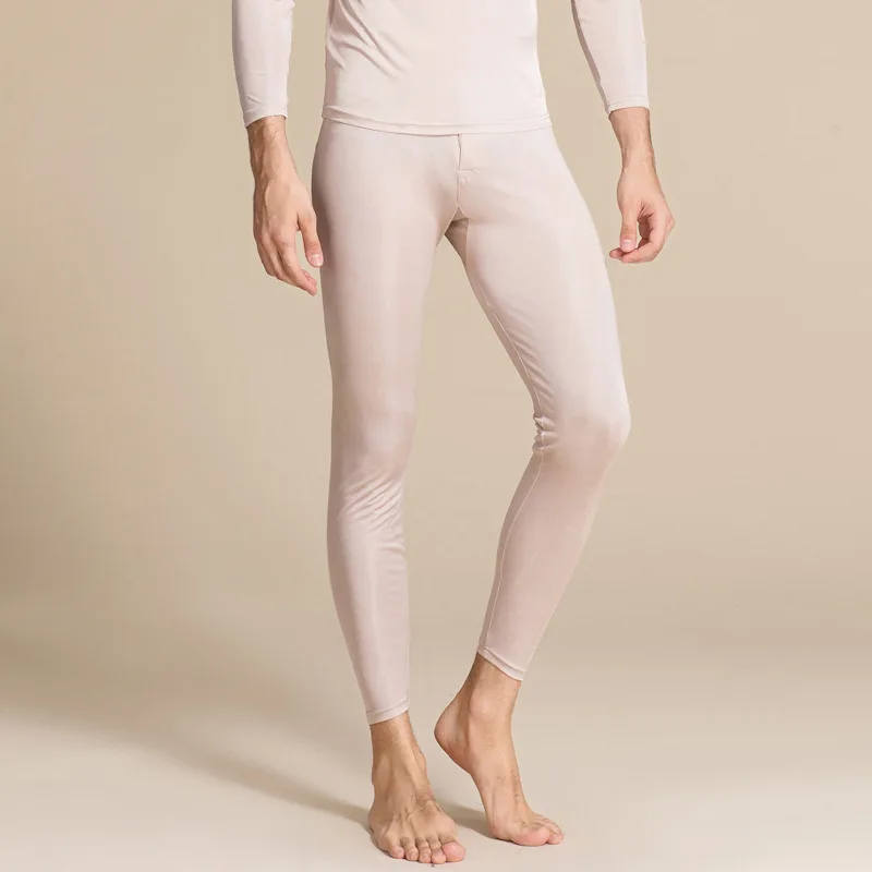 Men Long Johns 100%Natural Silk  Underwear For Men Fall Winter Underwear  Brand Name Underwear Men