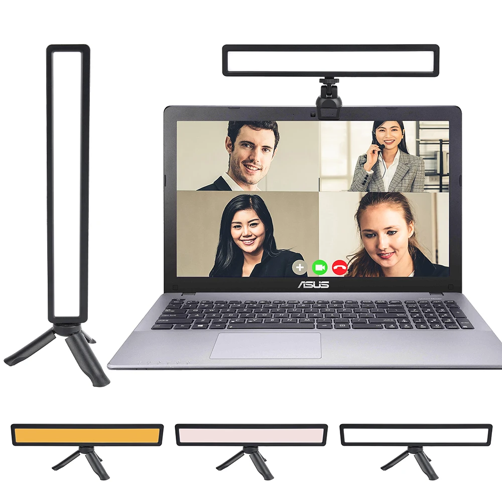 WS-66C LED Conference Light for Laptop MacBook On-Camera light Stick Video Photographic Lighting Fill Light Lamp for Shooting