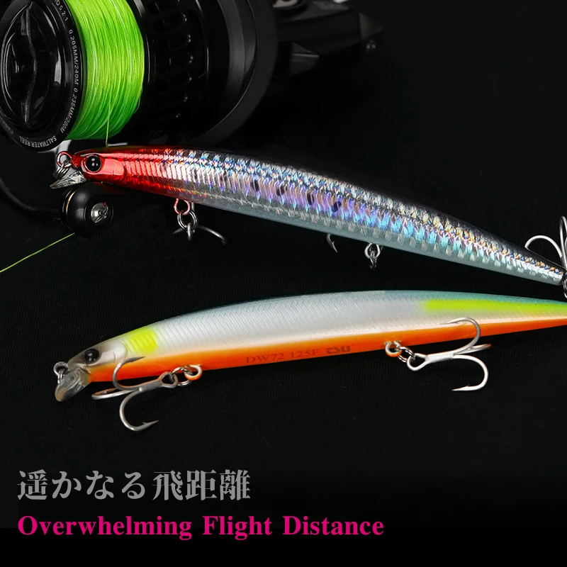 TSURINOYA  Minnow Fishing Lure 125mm 14.3g 0.1-0.6m Floating Hard Bait Long Casting Lure Carp Fishing Tackle Fishing Bait