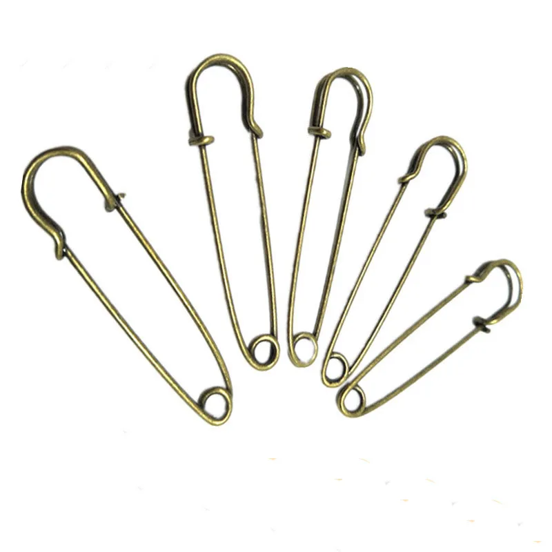 10pcs/lot 70mm bronze Safety Pins Brooch Blank Base Brooch Pins Pins  Jewelry Pin for Jewelry Making Supplies Accessorie