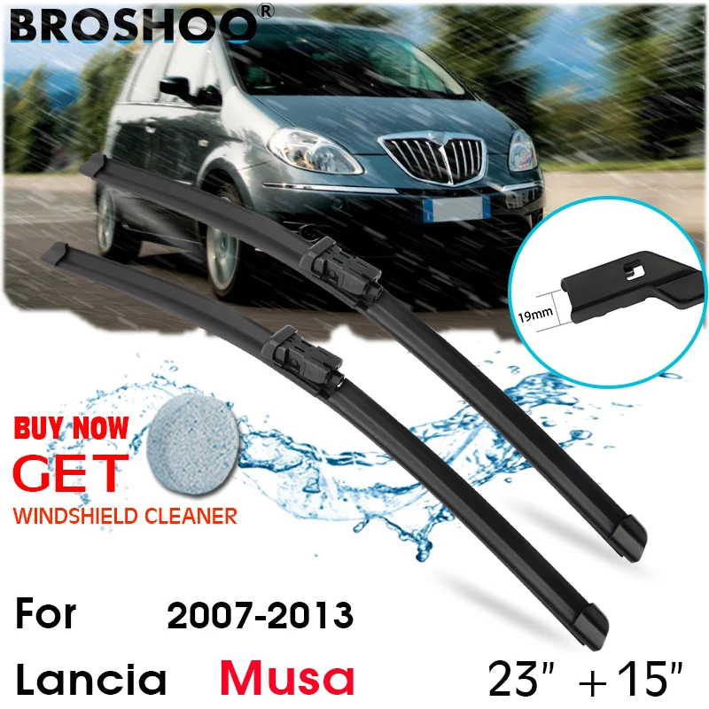 

Car Wiper Blade Window Windscreen Windshield Wipers Blades Button Arm Auto Accessories For Lancia Musa 23"+15" 2007-2013