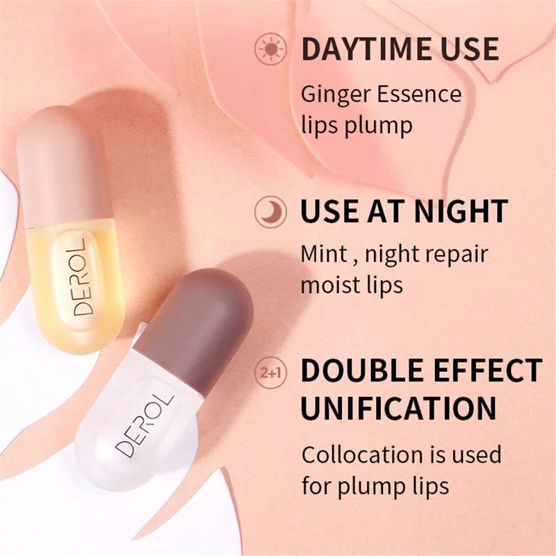 Day Night Instant Volume Lip Plumper Oil Clear Lasting Nourishing Repairing Reduce Lip Fine Line Care Lip Sexy Beauty Cosmetic