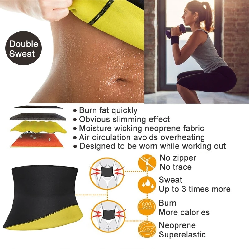 Entrenador de cintura de neopreno para mujer, ropa moldeadora de sudor, moldeador de cuerpo, Sauna adelgazante, reductor de vientre, corsé con