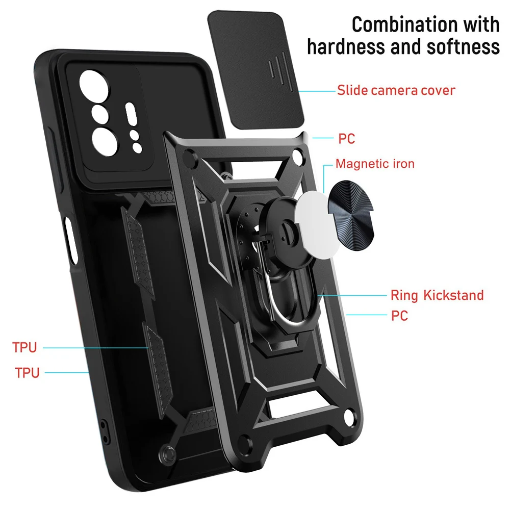 Vivo V2029 V2038 V2043 V2037 V2026 V2033 V2042 V2069 V2027 V2032 V2028 Y11 Y12 Y15 Camera Lens Slide Full Protection Stand Cover