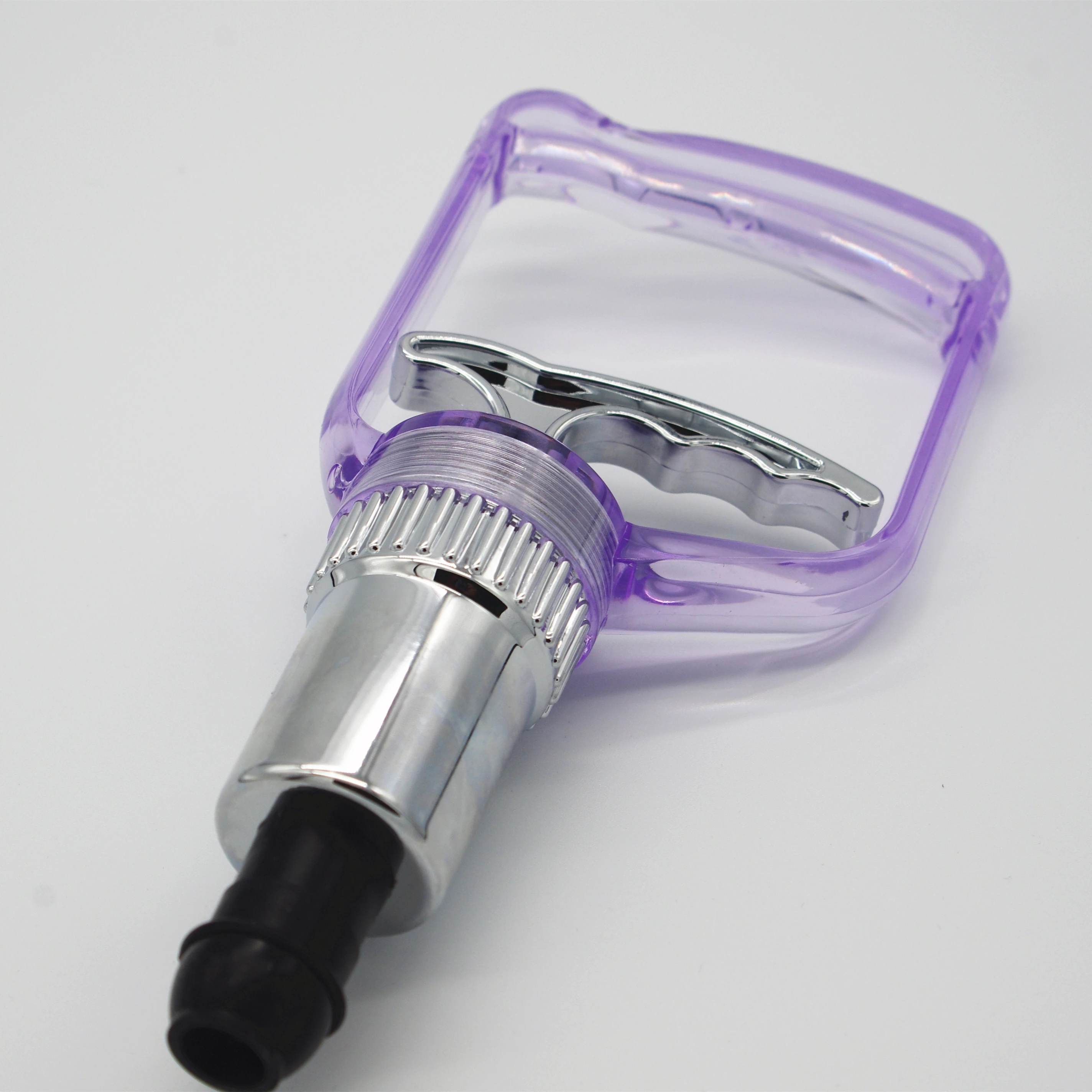 Transparent Purple Color Metal Hijama Cupping Pump Gun for Cupping Cup