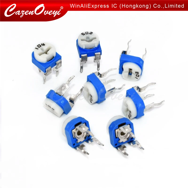 20pcs/lot RM065 RM-065 100 200 500 1K 2K 5K 10K 20K 50K 100K 200K 500K 1M ohm Trimpot Trimmer Potentiometer variable resistor