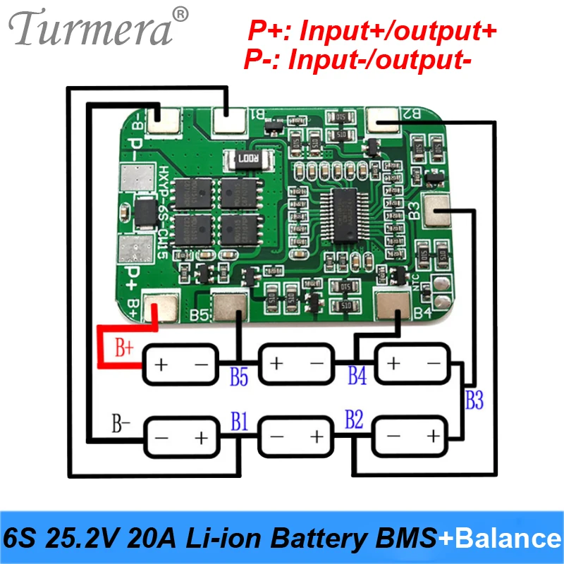 Turmera 6S 25,2 V 20A BMS Lithium-Batterie Bord mit Ausgleich für 25V Schraubendreher und 24V Massage gun Muscle Batterie Pack Verwenden A1