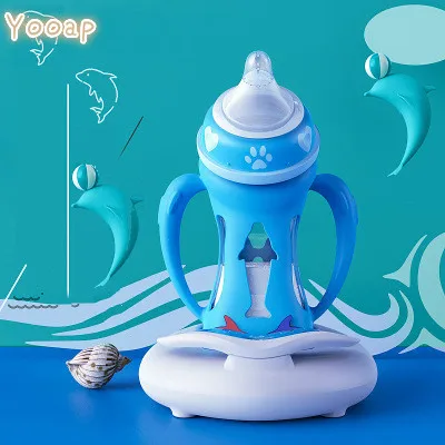 Yooap Arrival glass baby bottle straw drop-resistant water drink bottles for baby milk bottle for a child new born baby bottle