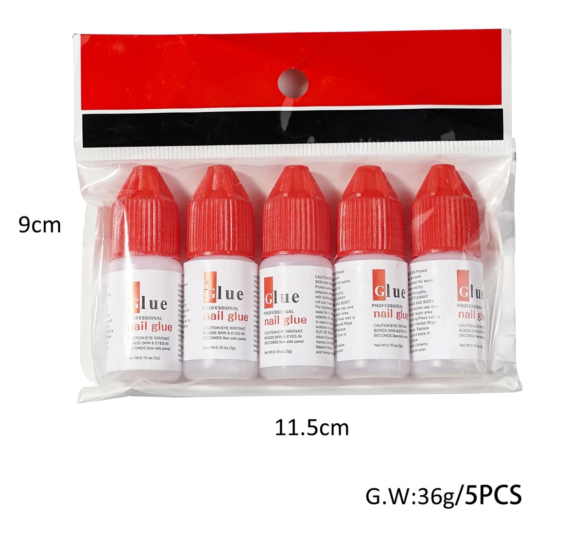 5Bottles  (3g ) Ultra Quick Nail Glue for Artificial Nails & Repair Nail Glue-5 Pcs For Artificial Nails with Instant Dry (3g)