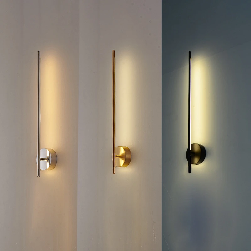 Modern Simple Line Wall Lamps Nordic Living Room Luxury Wall Decor Led Wall Light Creative Aisle Rotating Lam Wall Sconce Lights