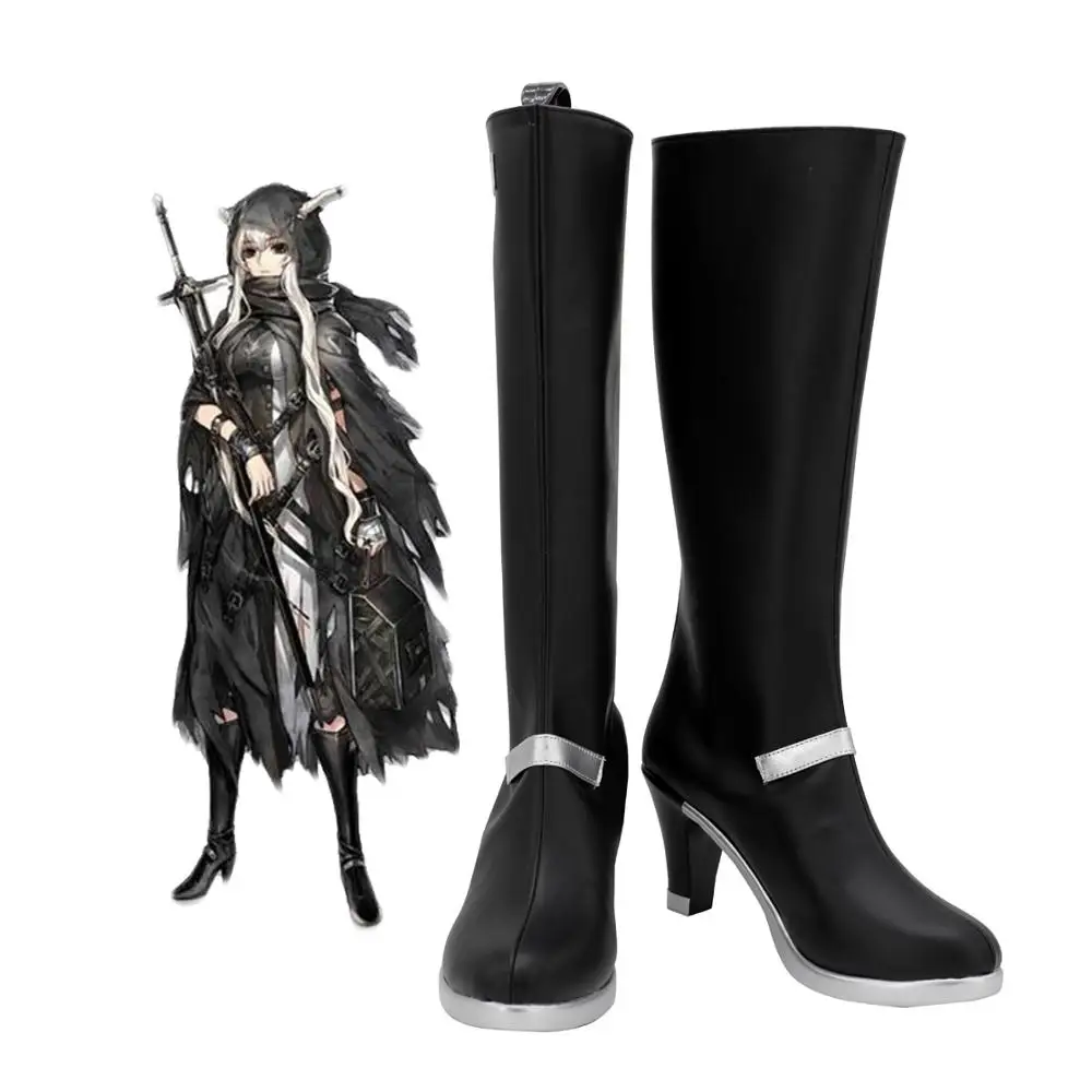 

Arknights Shining Cosplay Boots Black High Heel Shoes Custom Made