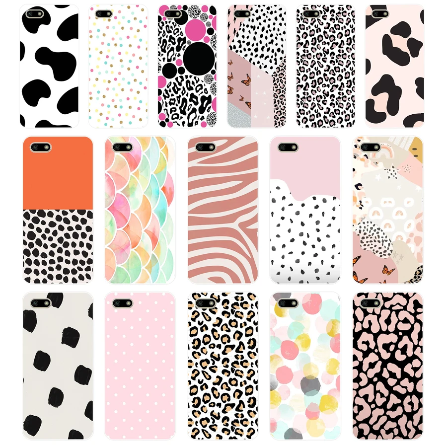 333FG Leopard print and polka dot zebra Soft Silicone Tpu Cover Case for huawei Honor 7a 5.45 pro 5.7 7c 7x y5 2018 case