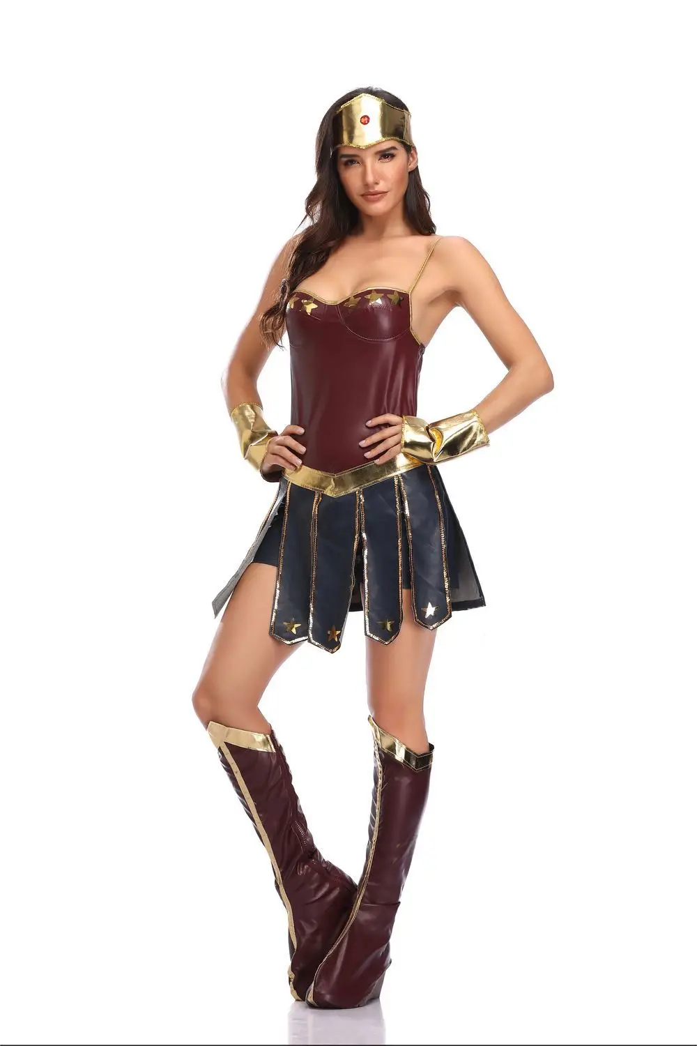 Halloween Wonder Girl Princess Costume Justice Women Bodysuit Superhero Supergirl League Mulher Maravilha Fancy Dress