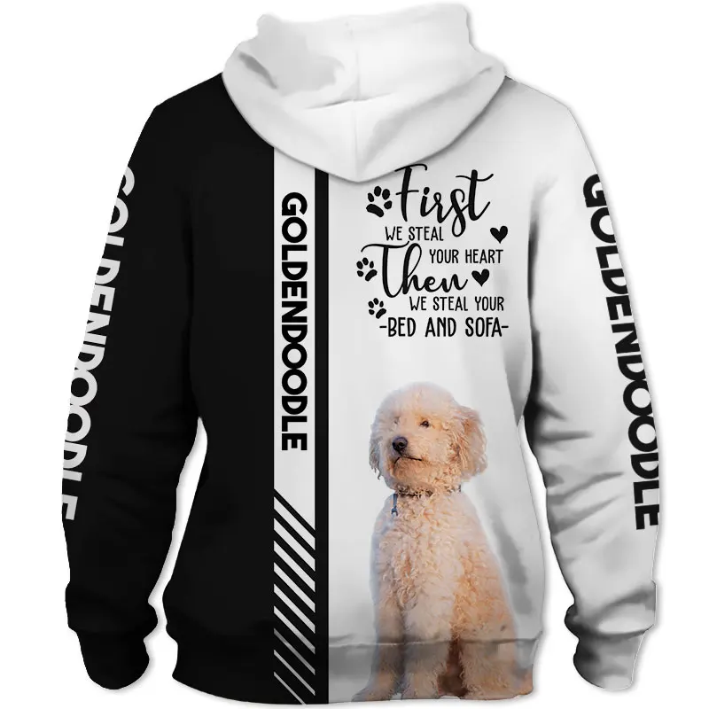 Animal Goldendoodle Dog 3D Printed Unisex Deluxe Hoodie Men/Women Sweatshirt Streetwear Zip Pullover Casual Jacket Tracksuit