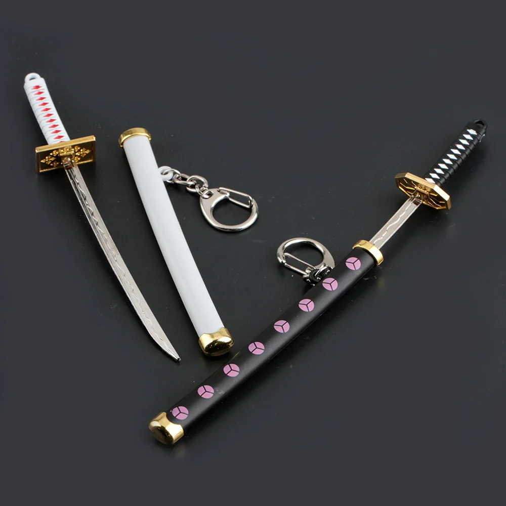 New 8 Styles Roronoa Zoro Sword Keychain For Women Men Buckle Toolholder Scabbard Katana Sabre Car Keyrings Gift Key Chains