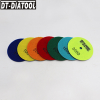 DT-DIATOOL Diamond Dry Polishing Pads Flexible Resin Bond Sanding Disc For Granite Marble Dia 100mm 8pcs Sanding Disc