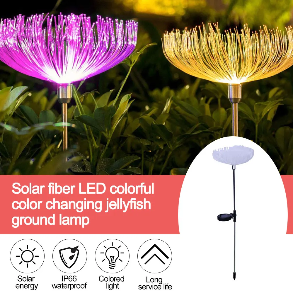 Solar Powered Jellyfish Lights Outdoor Waterproof IP66 Garden Yard Patio Colorful Lawn Landscape Ground Decoration Lamp