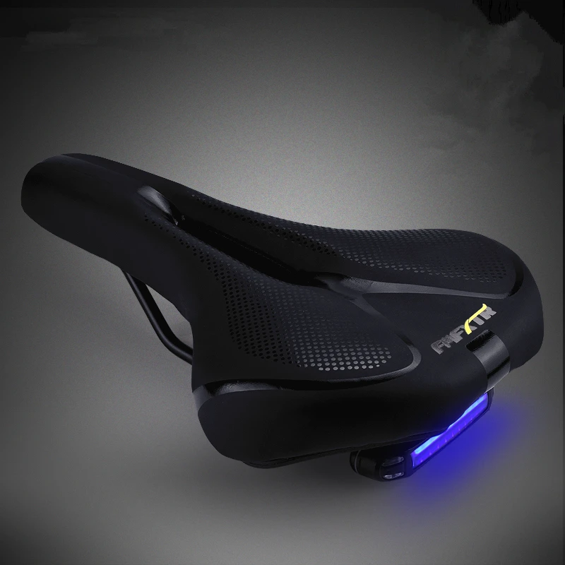 MTB Bicycle Saddle with Tail Light Bike Seat Saddle Soft Comfortable Bike Hollow Thicken Widen Cycling Saddle Bike Seat Cushion