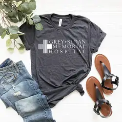 Grey Sloan Memorial Hospital T-Shirt Grey's Anatomy Women Top Tee Casual Short Sleeve Female T Shirt Fashion Cotton Tshirt