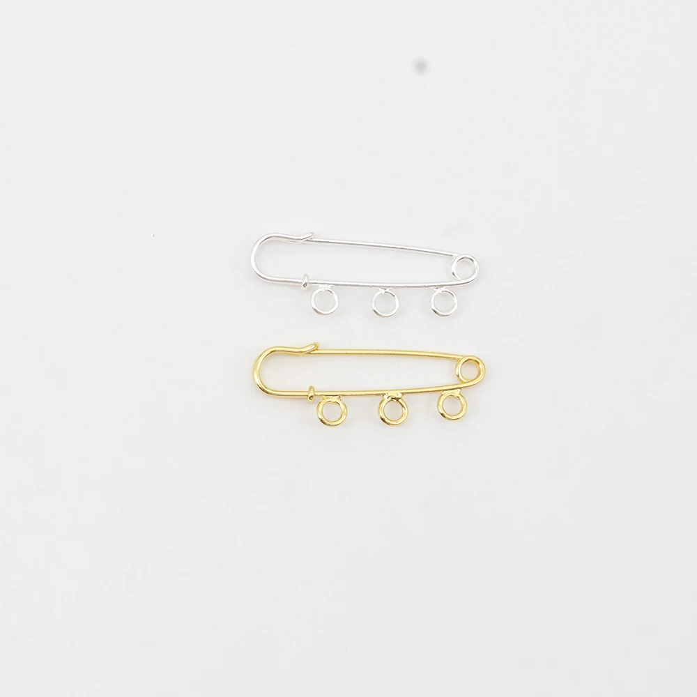 4cm 5cm 8cm 5pcs /lot Plain Gold Plated Kilt Pins DIY Craft Muslim Islam Baby Safety Pin With Loops For Kids