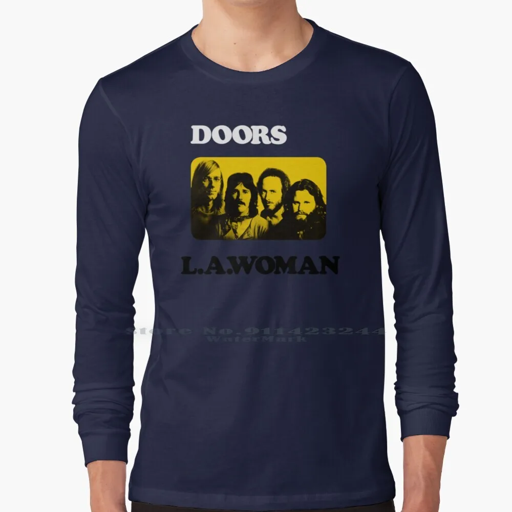 L.a. Woman ( Hd ) 100% Cotton Long Sleeve T Shirt Music Psychedelic Blues And Roll Los Angeles California Usa Jim Morrison 60s