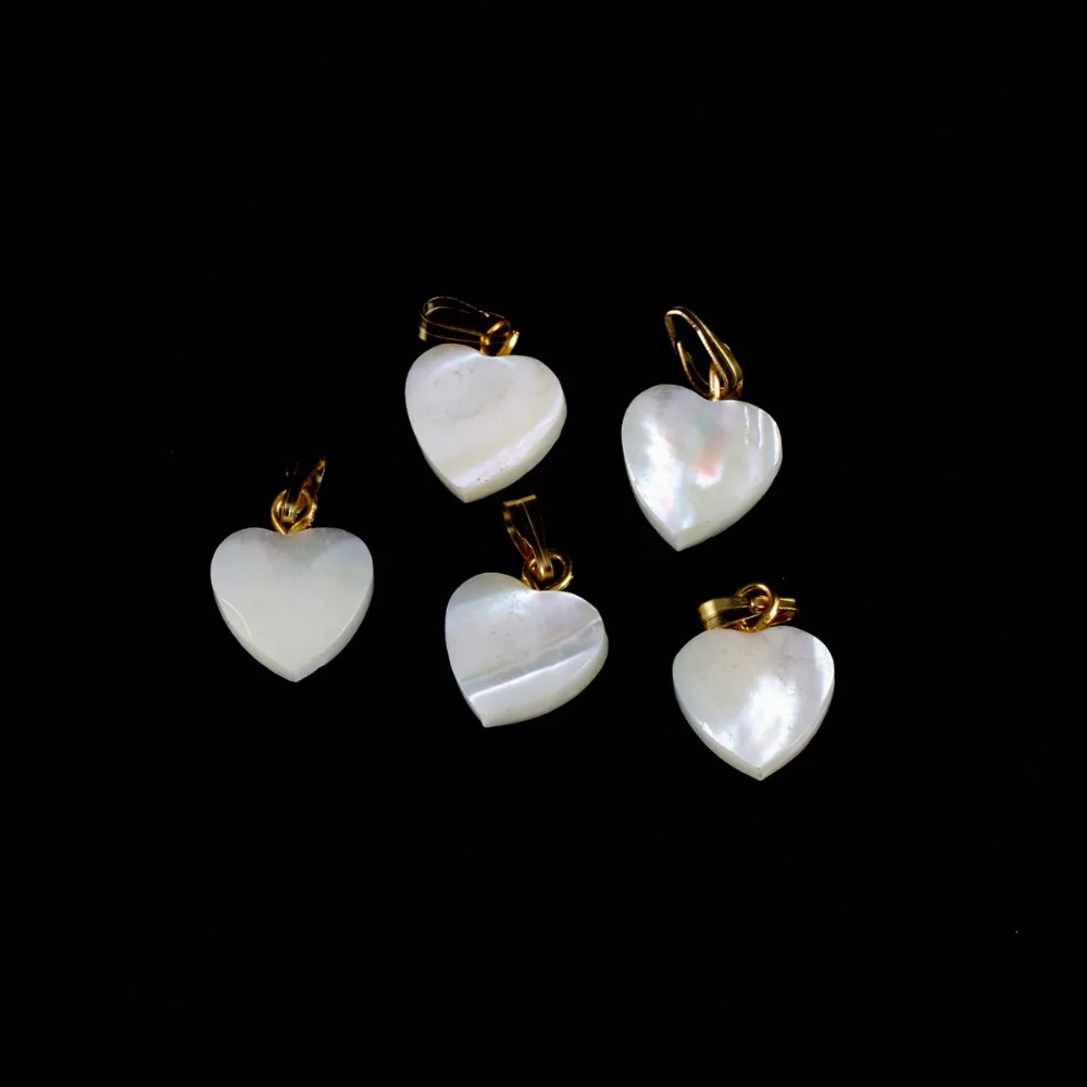 Fashion 1Pcs Natural Mother of Pearl White Shell Pendants Heart Shape Pendant Charms For Jewelry Making Necklace Accessories