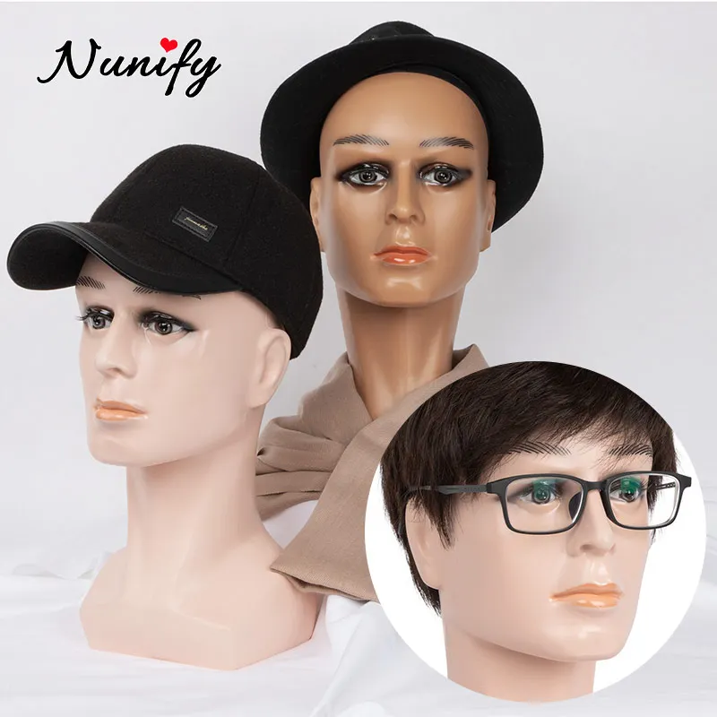 Short Wig Display Mannequin Head Male Manikin Head For Hat Headphone Display With Makeup Pvc Wig Head Stand Hair Accessories