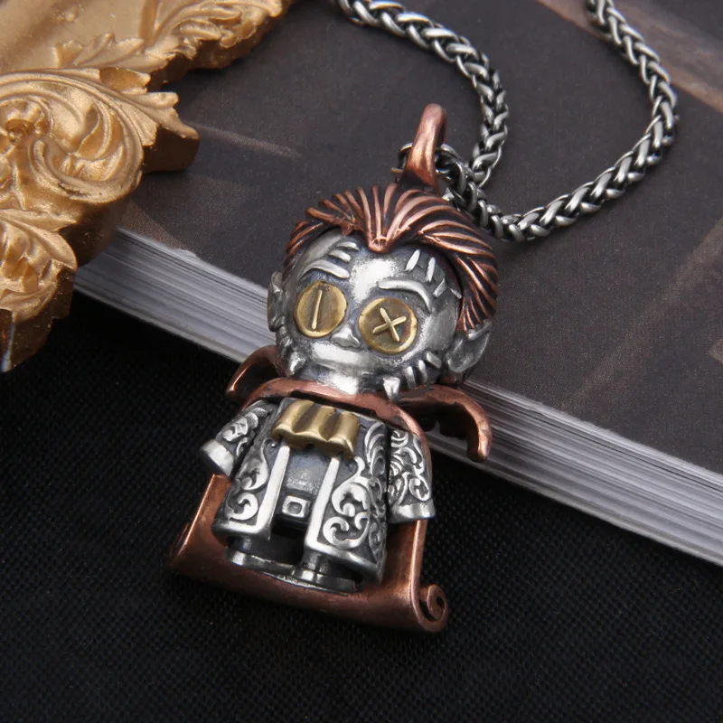 New solid pure s925 silver jewelry retro personalized ornaments dolls earl vampire fashion man women pendant Thai Silver