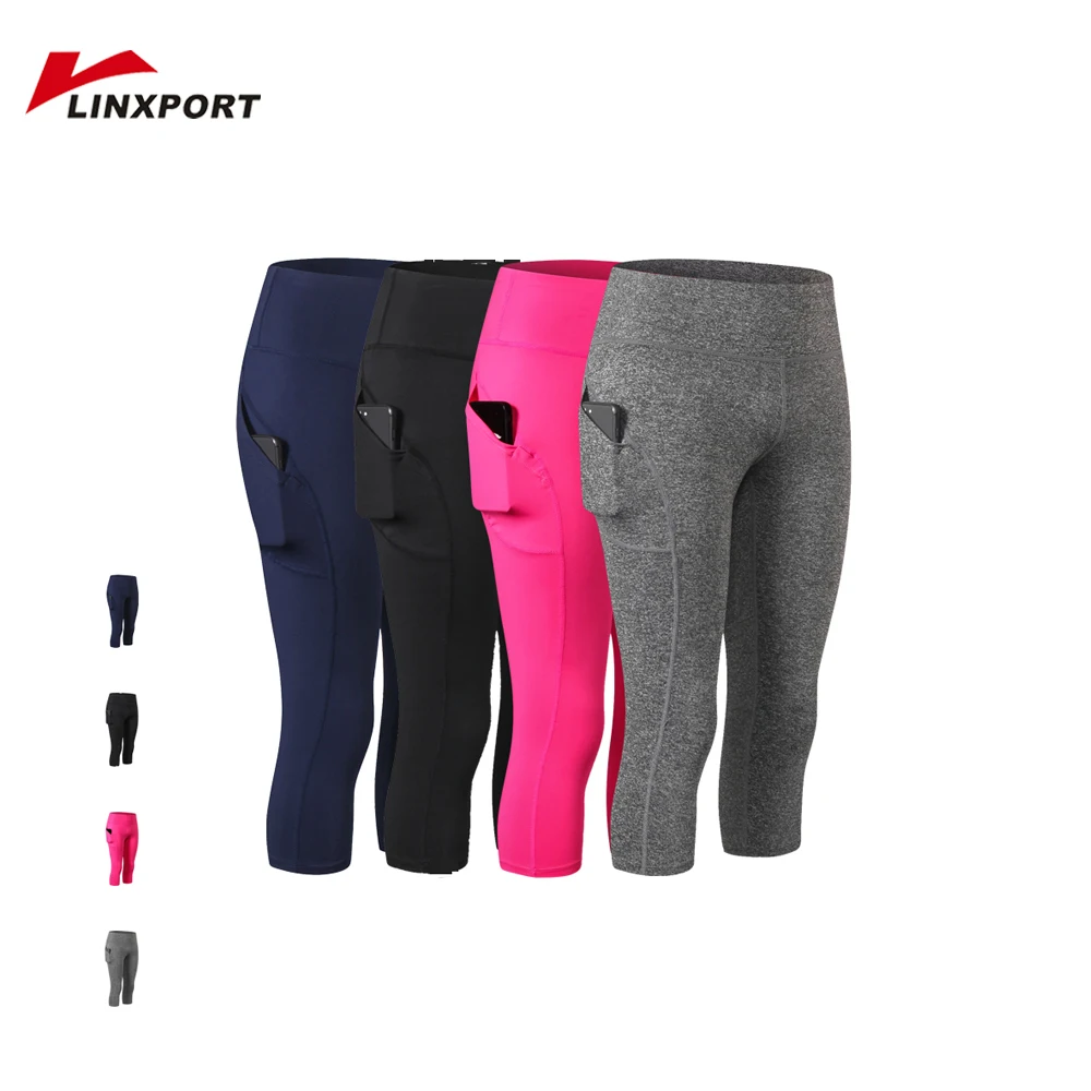 

Women Running Leggings Gym Workout Quick Drying Sports Legins Compression Pants Fitness Clothing Capris Push Up Cropped Trousers