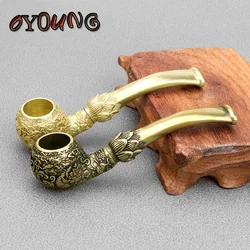 Classic Pure Copper Fish Flowers Pipe Chimney Long Smoking Pipes Tobacco Pipe Cigar Gifts Narguile Gift Grinder Smoke Mouthpiece