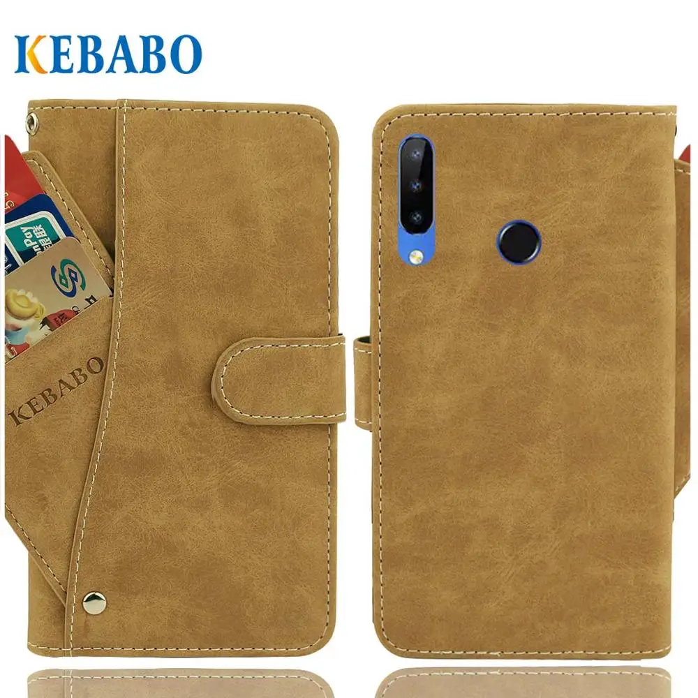 

Vintage Leather Wallet Doogee N20 Y9 Plus Case 6.3" Flip Luxury Card Slots Cover Magnet Stand Phone Protective Bags