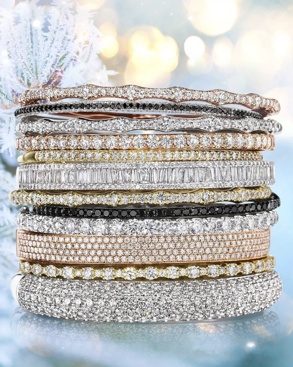 

17 styles Bangle channel Pave Simulated Diamond Engagement Bracelets for Women Luxury 18K White Gold filled wedding Jewelry